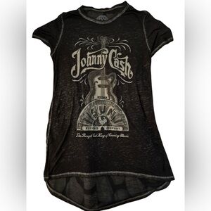 Johnny Cash Sun Record Company Black Tee Shirt